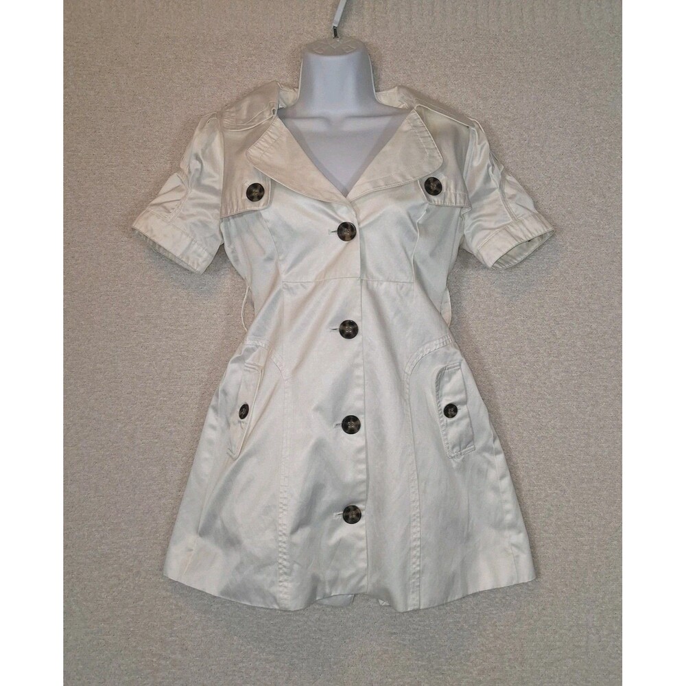 Y2K Vintage Button Up Bebe Satin Mini Dress Sz S Glam Chic Coqutte Party Feminin